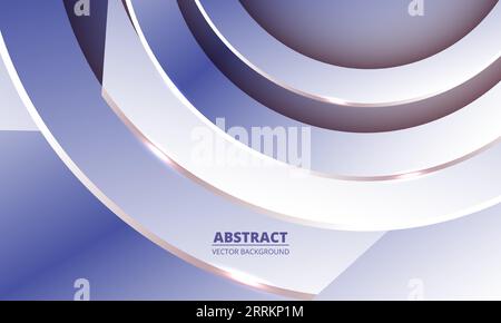 Elegante sfondo astratto vettoriale con linea di cerchi sfumati blu e dorati. Sfondo elegante e lussuoso con cerchi colorati, linee ed elementi Illustrazione Vettoriale