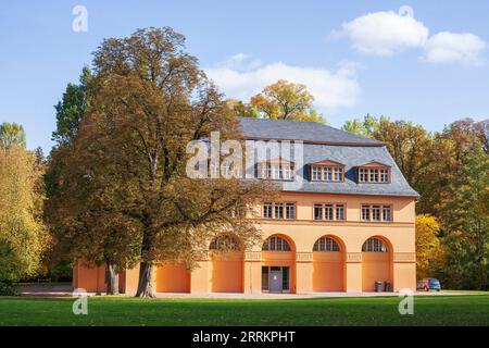 Casa di equitazione barocca, parco sull'ILM, sito patrimonio dell'umanità dell'UNESCO, Weimar, Turingia, Germania, Europa Foto Stock