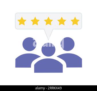 Simbolo colorato di feedback del cliente. Illustrazione Vettoriale
