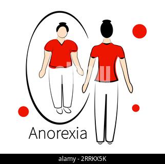 Anoressia. Disturbi alimentari Illustrazione Vettoriale