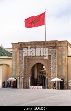 Ingresso principale del Palazzo reale di Rabat, Marocco Foto Stock