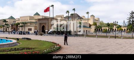 Ingresso principale del Palazzo reale di Rabat, Marocco Foto Stock