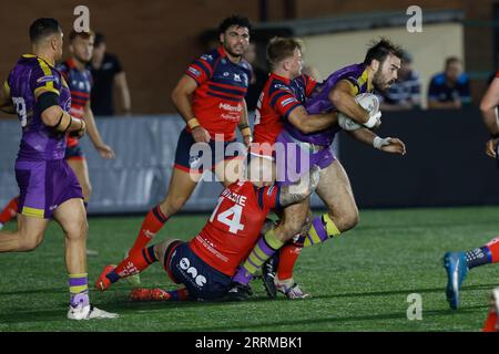 Newcastle, Regno Unito. 11 giugno 2023. Jay Chapelhow del Newcastle Thunder in azione durante il match per il BETFRED Championship tra Newcastle Thunder e Featherstone Rovers a Kingston Park, Newcastle, venerdì 8 settembre 2023. (Foto: Chris Lishman | mi News) crediti: MI News & Sport /Alamy Live News Foto Stock