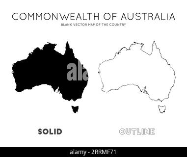 Mappa dell'Australia. Mappa vettoriale vuota del paese. Confini dell'Australia per la tua infografica. Illustrazione vettoriale. Illustrazione Vettoriale