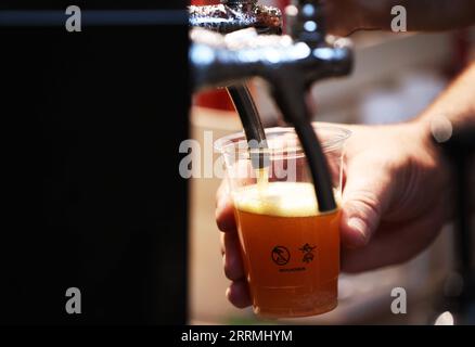 221101 -- PARIGI, 1 novembre 2022 -- la birra al cioccolato è preparata alla 27a Fiera del cioccolato di Parigi, in Francia, 31 ottobre 2022. La 27a fiera del cioccolato Salon du Chocolat si è tenuta dal 28 ottobre al 1 novembre. FRANCIA-PARIGI-FIERA DEL CIOCCOLATO GaoxJing PUBLICATIONxNOTxINxCHN Foto Stock