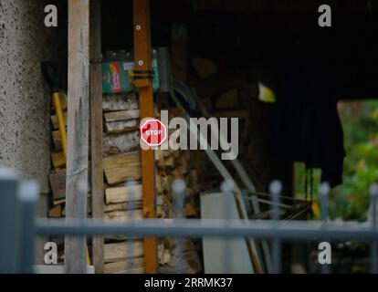 221103 -- BERLINO, 3 novembre 2022 -- la legna da ardere è immagazzinata fuori da una casa a Berlino, capitale della Germania, 1 novembre 2022. In risposta all'aumento dei prezzi dell'energia, alcuni residenti di Berlino hanno iniziato a immagazzinare legna da ardere per il prossimo inverno. GERMANIA-BERLINO-INVERNO-LEGNA DA ARDERE RenxPengfei PUBLICATIONxNOTxINxCHN Foto Stock