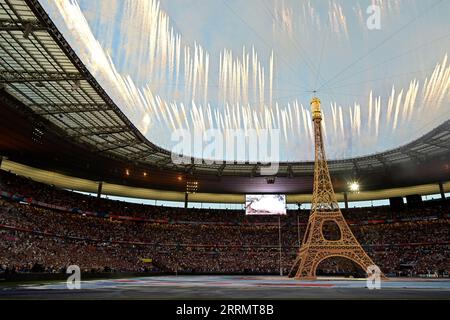 Julien Mattia/le Pictorium - partita di apertura della Coppa del mondo di rugby Francia, nuova Zelanda. , . Francia/Seine-Saint-Denis/Saint-Denis - cerimonia di apertura della Coppa del mondo di rugby in Francia, allo Stade de France, l'8 settembre 2023. Crediti: LE PICTORIUM/Alamy Live News Foto Stock