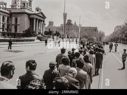 Josip Broz Tito funerale alla camera dell'Assemblea Nazionale. Belgrado, Jugoslavia Foto Stock