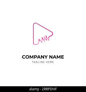 music beats dj company logo template Illustrazione Vettoriale