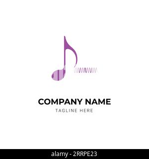 music beats dj company logo template Illustrazione Vettoriale