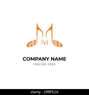 music beats dj company logo template Illustrazione Vettoriale