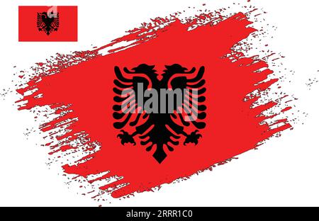 Brush Design Albania Flag Vector Illustrazione Vettoriale