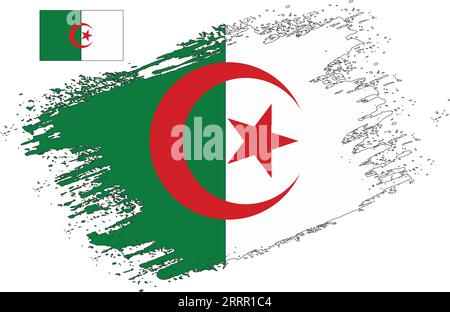 Design pennello con bandiera Algeria Illustrazione Vettoriale