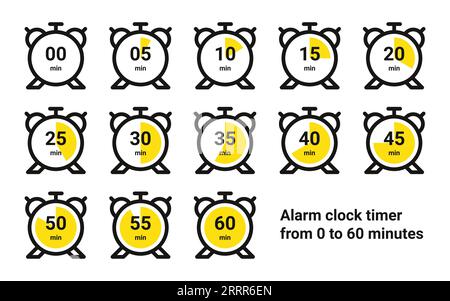 Sveglia con timer da 0 a 60 minuti Illustrazione Vettoriale