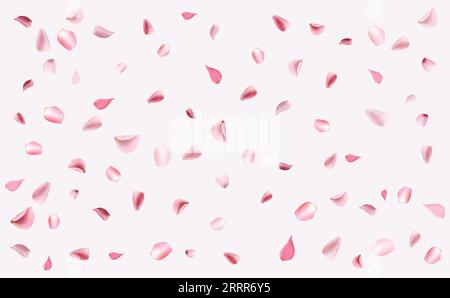 Petali di rosa che cadono sullo sfondo Illustrazione Vettoriale
