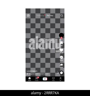 TikTok sfondo app mockup ui schermo vuoto Illustrazione Vettoriale