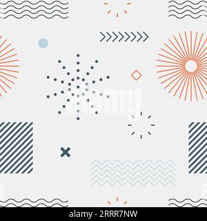 Sfondo vintage geometrico e astratto senza cuciture Illustrazione Vettoriale