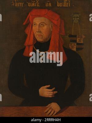 Ritratto di Frank van Borselen, signore di Sint Maartensdijk e Stadtholder d'Olanda, quarto marito di Jacoba di Baviera, contessa d'Olanda e Zelanda (Jacqueline, contessa di Hainaut), anonimo, dopo il 1480 circa Foto Stock