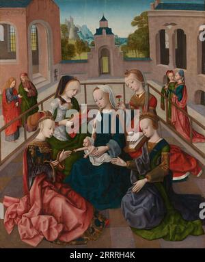 La Vergine col Bambino e quattro Santi vergini, maestro della Virgo inter Virgines, c. 1495 - c. 1500 Foto Stock