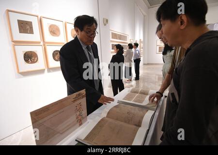 230530 -- SINGAPORE, 30 maggio 2023 -- People visit the Reflection of the Golden Age art Exhibition at the China Cultural Centre di Singapore, 28 maggio 2023. Foto di /Xinhua SINGAPORE-MOSTRA D'ARTE ThenxChihxWey PUBLICATIONxNOTxINxCHN Foto Stock