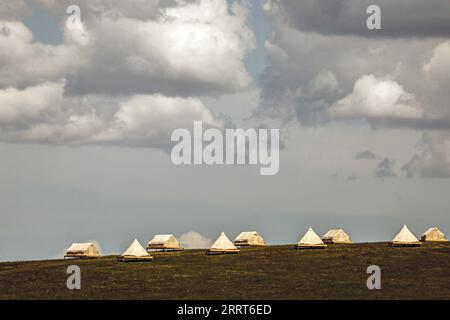 230702 -- HULUN BUIR, 2 luglio 2023 -- questa foto scattata il 1° luglio 2023 mostra le case in Hulun Buir, regione autonoma della Mongolia interna della Cina settentrionale. CHINA-INNER MONGOLIA-HULUN BUIR-VIEW CN LANXHONGGUANG PUBLICATIONXNOTXINXCHN Foto Stock