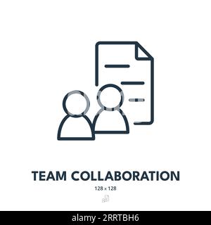 Icona di collaborazione team. Lavoro di squadra, partenariato, comunità. Tratto modificabile. Icona vettore semplice Illustrazione Vettoriale