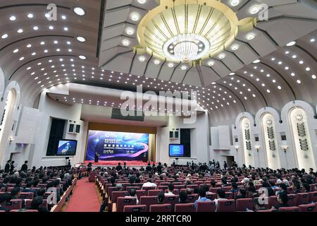 230717 -- PECHINO, 17 luglio 2023 -- questa foto scattata il 16 luglio 2023 mostra la cerimonia di apertura del Congresso Internazionale delle ICB di Scienza di base a Pechino, capitale della Cina. L'ICB è stata inaugurata a Pechino domenica con il tema "Advancing Science for Humanity". L'evento si svolgerà da domenica a luglio 28 e riunirà oltre 800 scienziati di spicco e studiosi di fama nazionale e internazionale per promuovere la collaborazione e lo scambio di conoscenze. CHINA-BEIJING-INT L CONGRESS OF BASIC SCIENCE-OPENING CN RENXCHAO PUBLICATIONXNOTXINXCHN Foto Stock