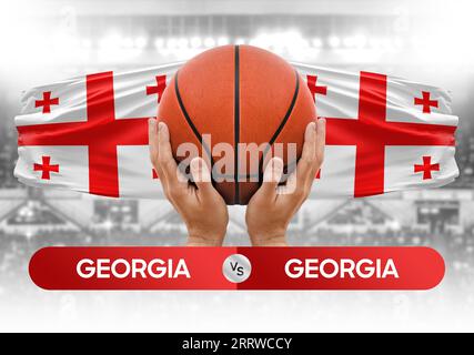 Immagine concettuale della Coppa di gara delle partite di pallacanestro delle squadre nazionali Georgia vs Georgia Foto Stock