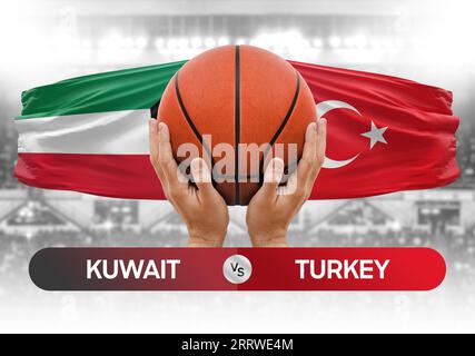 Immagine del concetto di coppa di competizione per partite di pallacanestro delle nazionali Kuwait vs Turchia Foto Stock