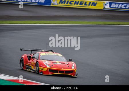 21 KOIZUMI Hiroshi (jpn), MANN Simon (usa), COZZOLINO Kei (jpn), AF Corse, Ferrari 488 GTE Evo, azione durante la 6 ore di Fuji 2023, 6° prova del Campionato Mondiale di Endurance 2023 FIA, dal 7 al 10 settembre 2023 sulla Fuji Speedway, a Oyama, Giappone Foto Stock