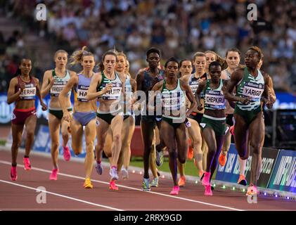 Noélie Yarigo del Benin gareggia nei 1500 m femminili presso l'Allianz Memorial Van Damme allo Stadio King Baudouin di Bruxelles il 9 settembre 20 Foto Stock