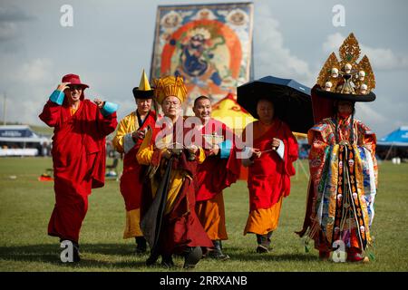 Ulaanbaatar, Mongolia, 5 agosto 2023. Danshig Naadam Khuree TSAM festival. Crediti: L. Enkh-Orgil Foto Stock