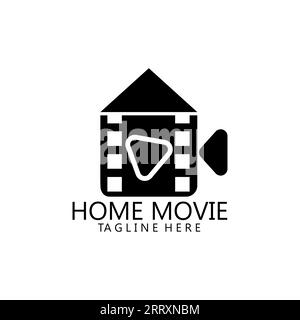 vettore di design del logo di produzione home play Illustrazione Vettoriale