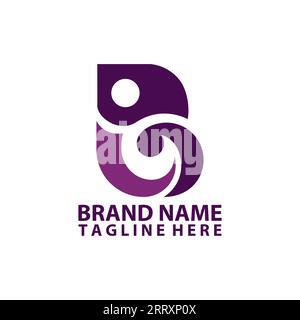 Vettore di design del logo Letter B abstract Lizard Illustrazione Vettoriale
