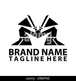 simbolo di illustrazione vettoriale del logo samurai Illustrazione Vettoriale