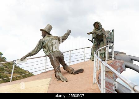 Aratoca, Santander, Colombia, 23 novembre 2022: Dettaglio del Monumento a Santandereanidad, scultura storica nel Parco Nazionale Chicamocha, Panachi Foto Stock