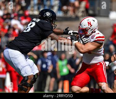 Boulder, CO, USA. 9 settembre 2023. Nella partita di football tra Colorado e Nebraska a Boulder, CO. Derek Regensburger/CSM/Alamy Live News Foto Stock