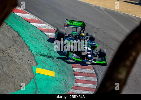 Monterey, CALIFORNIA, USA. 8 settembre 2023. INDYCAR NXT del pilota Firestone Series, MATT BRABHAM (76) di Indianapolis, Indiana, viaggia attraverso le curve durante una sessione di prove per il Firestone Grand Prix di Monterey al WeatherTech Raceway Laguna Seca di Monterey, CALIFORNIA. (Immagine di credito: © Kenneth L Weisenberger Grindston/ASP) SOLO USO EDITORIALE! Non per USO commerciale! Foto Stock