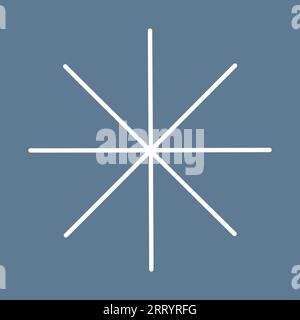 Semplice fiocco di neve, elemento di design invernale, illustrazione vettoriale piatta in stile doodle Illustrazione Vettoriale