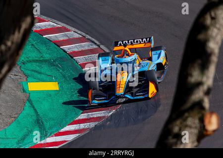 Monterey, CALIFORNIA, USA. 7 settembre 2023. Il pilota DELLA INDYCAR Series, ALEXANDER ROSSI (7) di Nevada City, California, viaggia tra le curve durante una sessione di prove per il Firestone Grand Prix di Monterey al WeatherTech Raceway Laguna Seca di Monterey, CALIFORNIA. (Immagine di credito: © Riley S Bridges Grindstone Media/ASP) SOLO USO EDITORIALE! Non per USO commerciale! Foto Stock