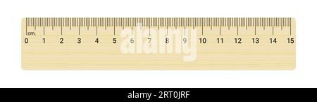 Righello in legno fino a 15 cm Illustrazione Vettoriale