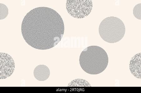 Geometria cerchio linee di tessuto sfondo di ripetizione senza cuciture Illustrazione Vettoriale