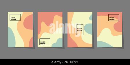 Set di cover dal design moderno e minimalista. Sfondo astratto colorato Illustrazione Vettoriale