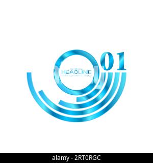 Logo del marchio blu brillante astratto su sfondo bianco. Design aziendale con emblema lucido vettoriale Illustrazione Vettoriale