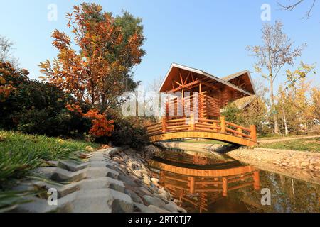 Le cabine si trovano nel giardino botanico Foto Stock