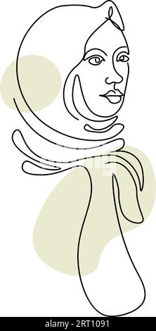 Donna con copertura per la testa, donna che indossa hijab Illustrazione Vettoriale