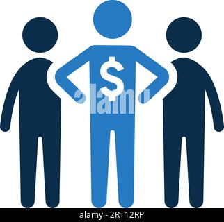 Icona leader Money. Da utilizzare per la progettazione e lo sviluppo di siti Web, scopi commerciali, supporti di stampa, Web o qualsiasi tipo di attività di progettazione. Illustrazione Vettoriale