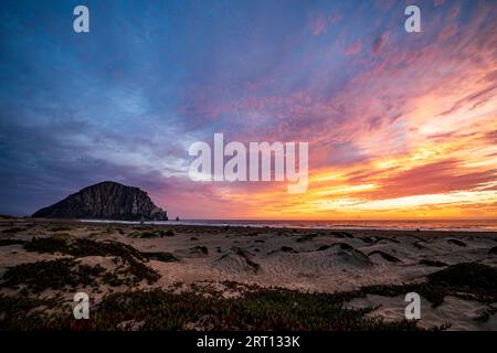 Tramonto a Morro Bay, California Foto Stock