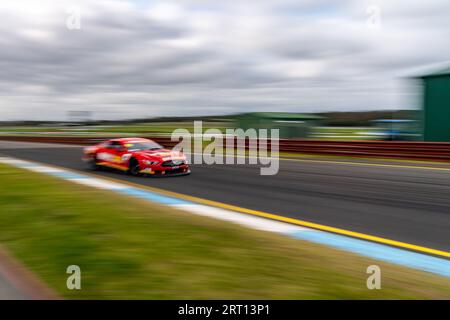 Sandown Park, Australia. 10 settembre 2023. Nash Morris duro ai freni nella curva 1 durante l'ultima gara del weekend per la serie TransAm National. Crediti: James Forrester/Alamy Live News Foto Stock