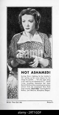 SYLVIA SIDNEY in DEAD END 1937 regista WILLIAM WYLER commedia Sidney Kingsley sceneggiatura Lillian Hellman The Samuel Goldwyn Company / United Artists Foto Stock